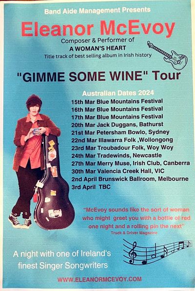 Eleanor McEvoy - GIMME SOME WINE TOUR